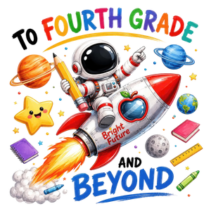 Fourth Grade Rocket School Design - DTF Ready To Press - DTF Dallas 
