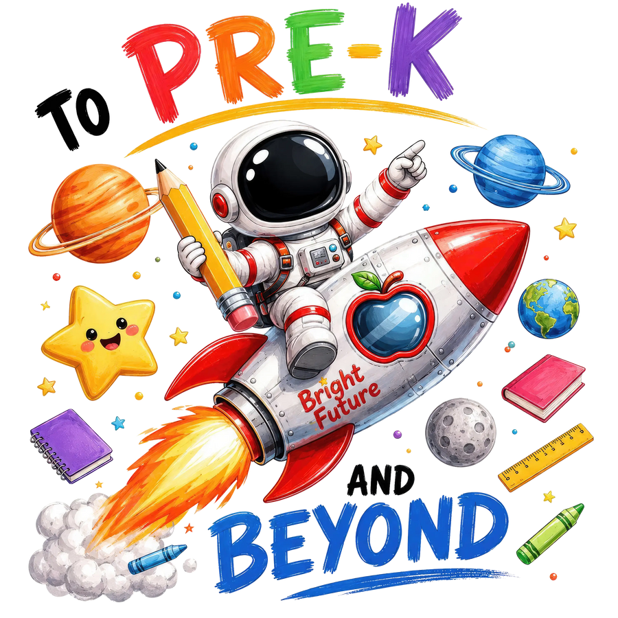 Pre-K School Rocket Adventure Design - DTF Ready To Press