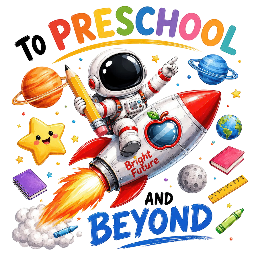 Preschool Rocket Adventure Design - DTF Ready To Press