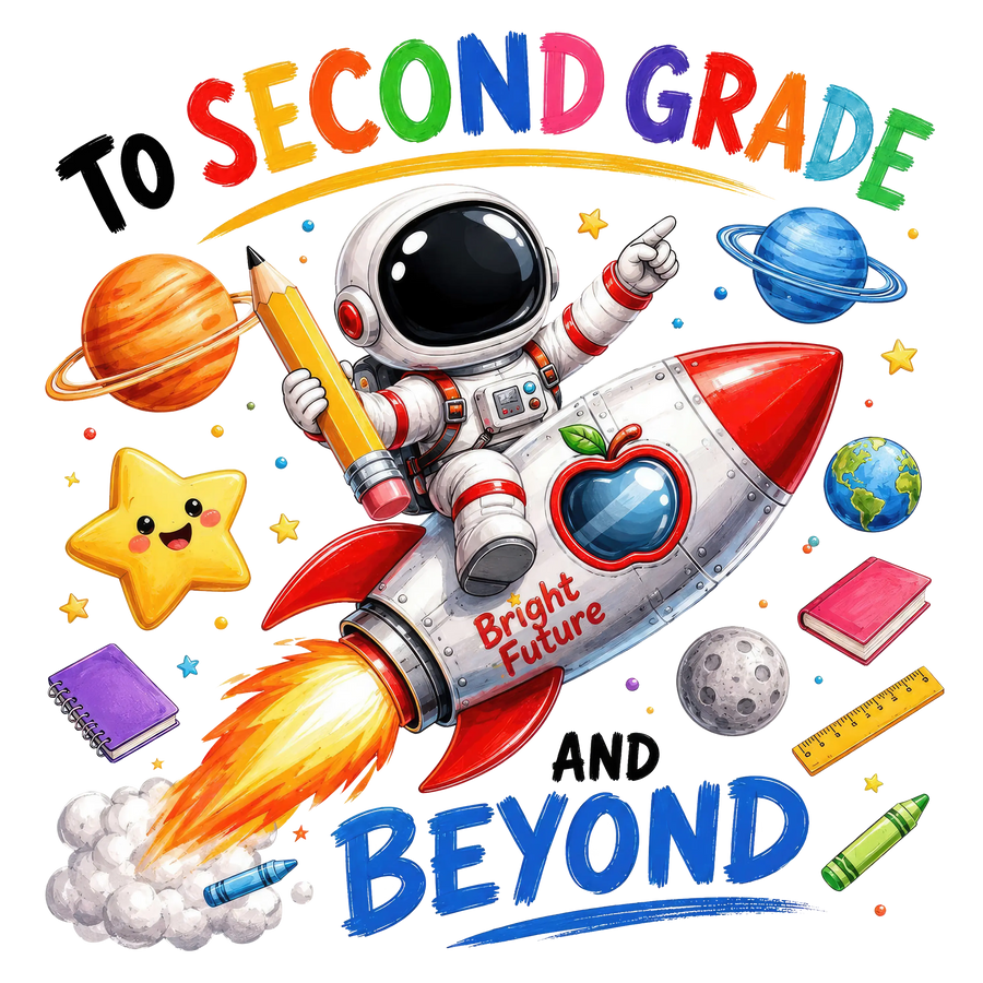 Second Grade Space Explorer Design - DTF Ready To Press