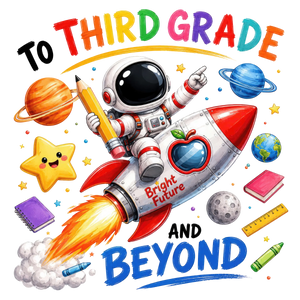Third Grade Space Explorer Design - DTF Ready To Press - DTF Dallas 