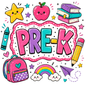 Back to School Pre-K School Supplies Design - DTF Ready To Press