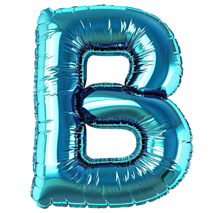 Metallic Alphabet Balloon Letter B Design pressed on a garment