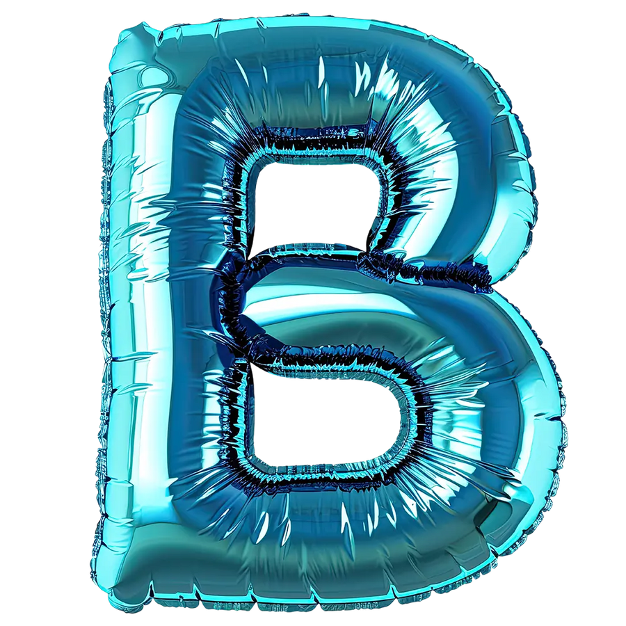 Metallic Alphabet Balloon Letter B Design - DTF Ready To Press