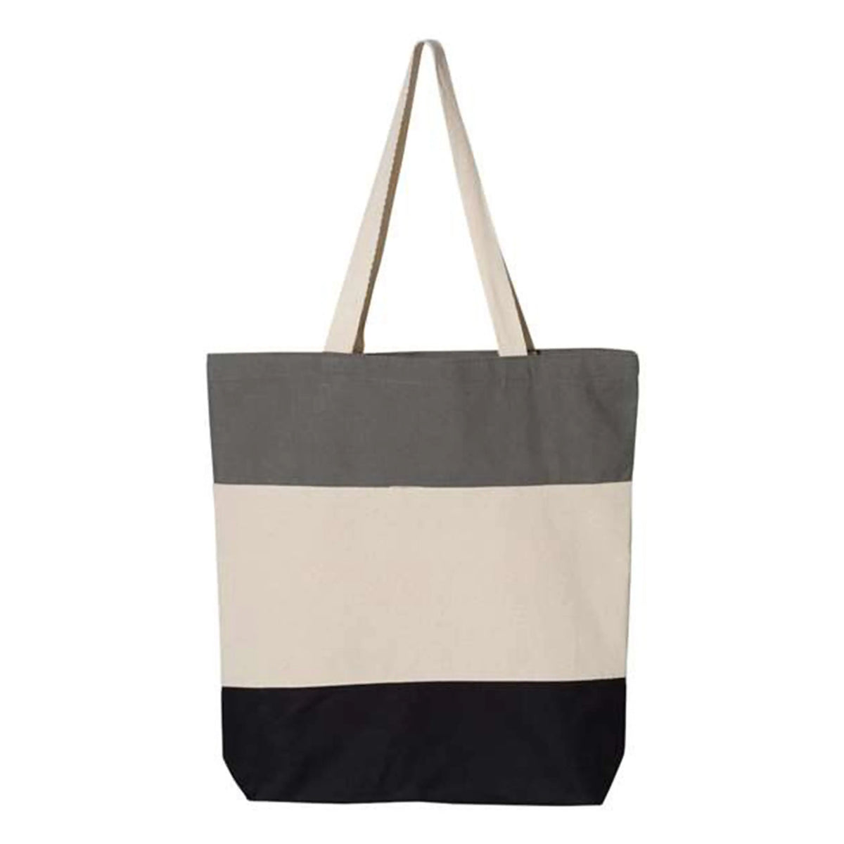 Q-Tees Tri-Color Canvas Tote Bags Mini Shopper - Q125900D - DTF Dallas 
