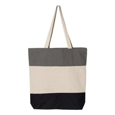 Q-Tees Tri-Color Canvas Tote Bags Mini Shopper - Q125900D - DTF Dallas 