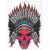 Indian Skull with Feathers 21012 Ready to Press Rhinestone Transfer - DTF Dallas 
