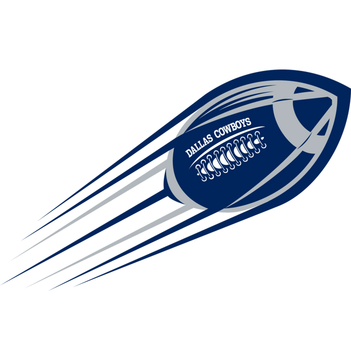 Dallas Football Inspired Flying Ball Design pressed on a garment