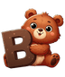 Animal Alphabet B Bear Design - DTF Ready To Press