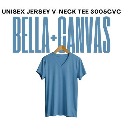 Bella + Canvas Unisex Jersey V-Neck Tee 3005CVC - S - DTF Dallas 