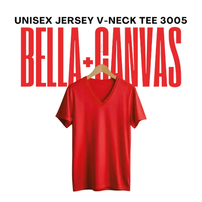 Bella + Canvas Unisex Jersey V-Neck Tee 3005 - S - DTF Dallas 