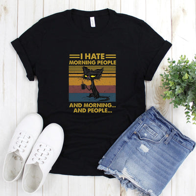 I Hate Morning People Shirt (Unisex V-Neck) - DTF Dallas 