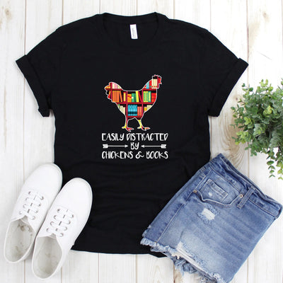 Chicken And Books Shirt (Unisex V-Neck) - DTF Dallas 