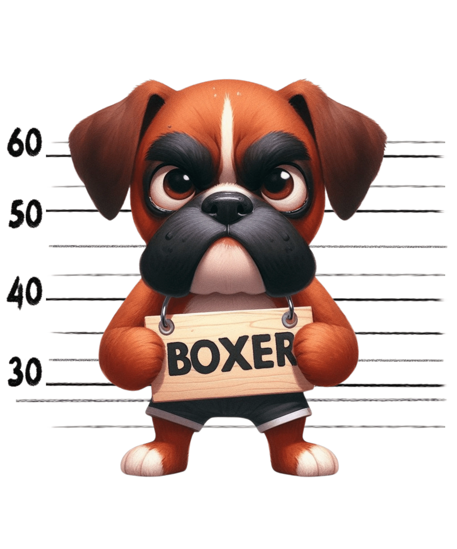 Angry Boxer Dog Design - DTF Ready To Press