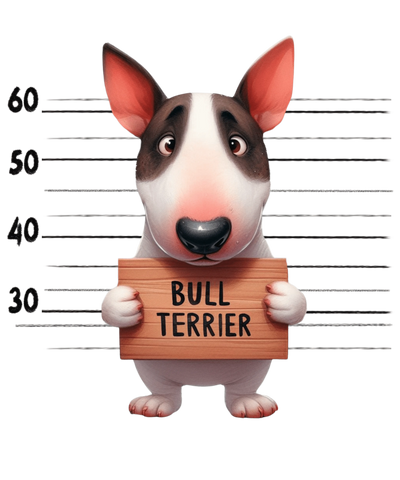 Bull Terrier Sad Dog Design - DTF Ready To Press - DTF Dallas 
