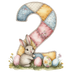 Pastel Vintage Easter Bunny Number 2 Design - DTF Ready To Press - DTF Dallas 