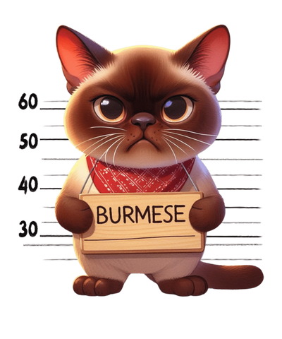 Sad Burmese Design - DTF Ready To Press - DTF Dallas 