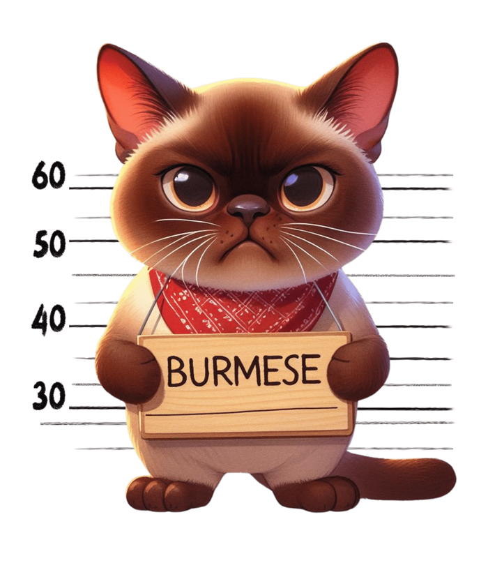 Sad Burmese Design pressed on a garment