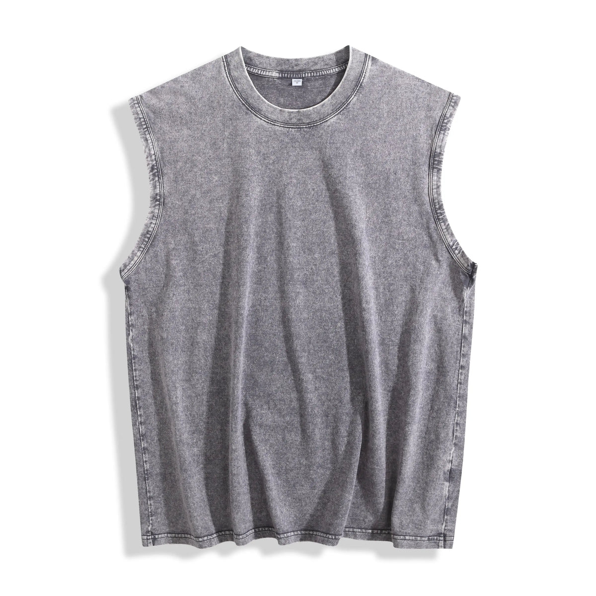 Acid Wash Distressed Sleeveless Top - Oversized Vintage Muscle Tee - DTF Dallas 