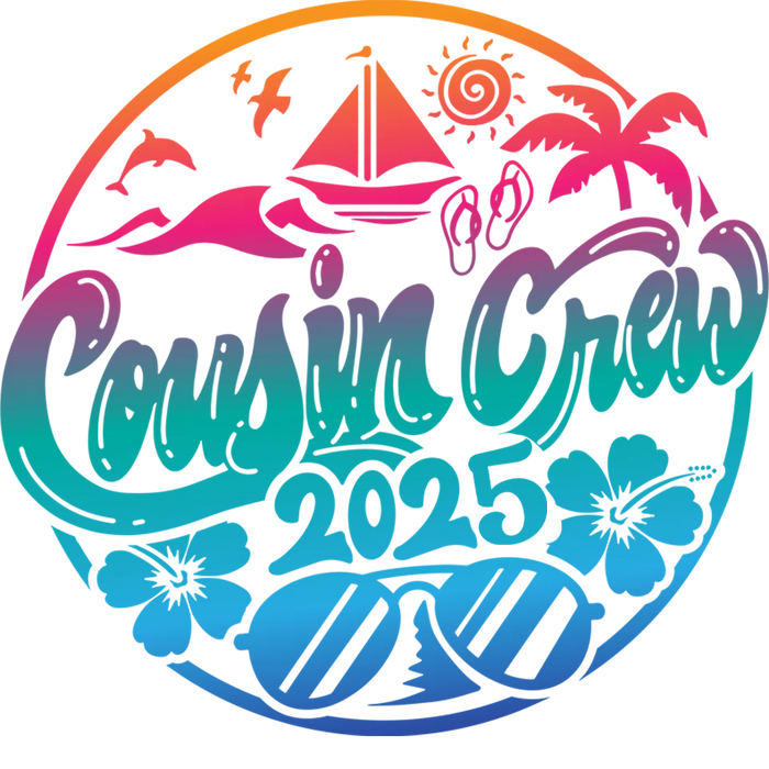 2025 Matching Cousin Crew Design pressed on a garment