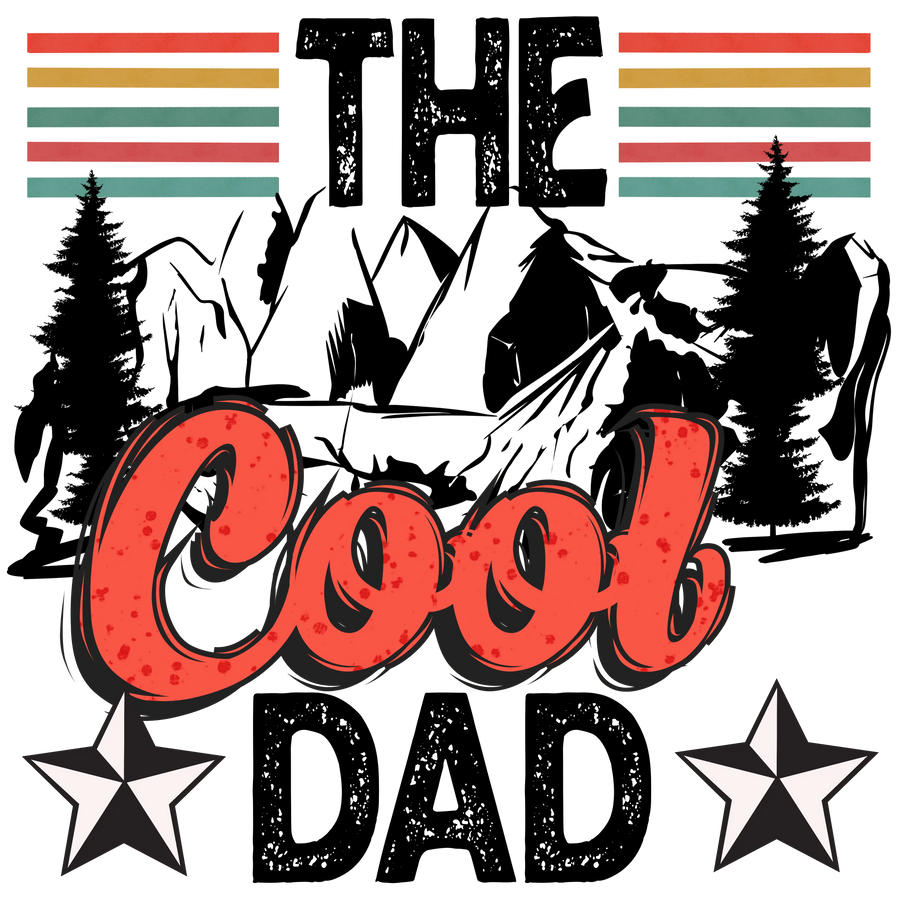 Retro The Cool Dad Design - DTF Ready To Press