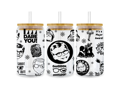 UV DTF 16 oz Libbey Cup A Christmas Story V1 | DTF Dallas - DTF Dallas 