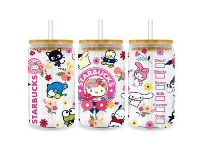 Starbucks Hello Kitty Glass Cup Wrap | DTF Dallas - DTF Dallas 