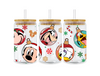 UV DTF 16 Oz Libbey Glass Cup Wrap -  Christmas Mickey and Friends