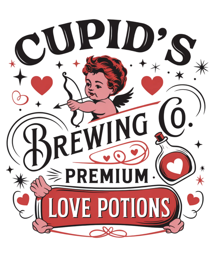 Cupids Brewing Co Design pressed on a garment
