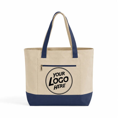 Custom | Canvas Tote Bags with Zipper & Front Pocket for Custom Printing - TG213 - DTF Dallas 