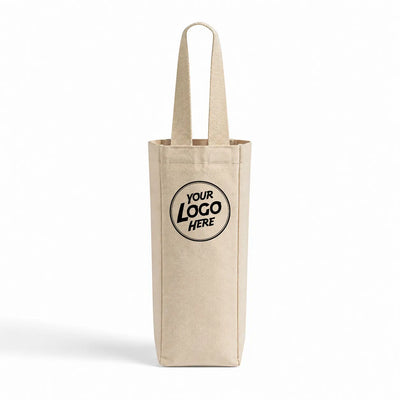 Custom | Canvas Single Wine Tote Bag - Reusable Cotton Wine Bottle Carrier WB20 - DTF Dallas 