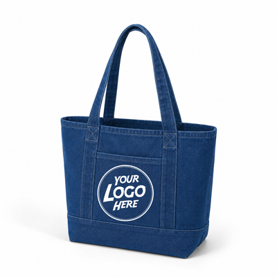Custom | Iconic Denim Tote Bags with Front Pocket - DE238