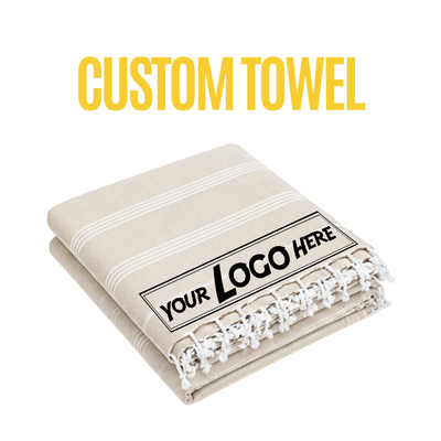 Custom | Cotton Blank Beach Towel - Classical Series Prewashed Peshtemal Towel 37" x 71"