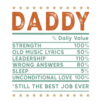 Daddy Daily Value Design - DTF Ready To Press - DTF Dallas 