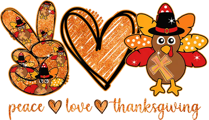 Thanksgiving Design pressed on a garment