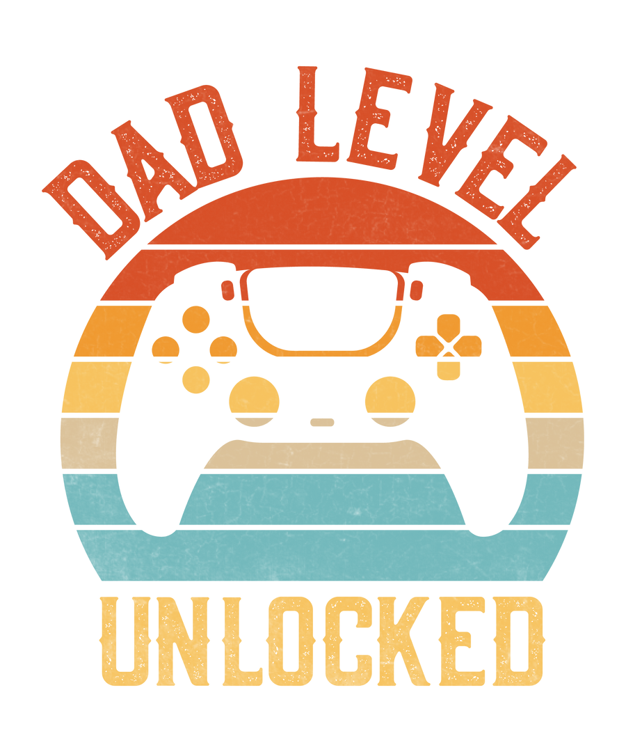Dad Level Unlocked Design DTF-Ready to Press | DTF Dallas