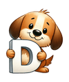 Animal Alphabet D Dog Design - DTF Ready To Press