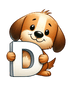 Animal Alphabet D Dog Design - DTF Ready To Press