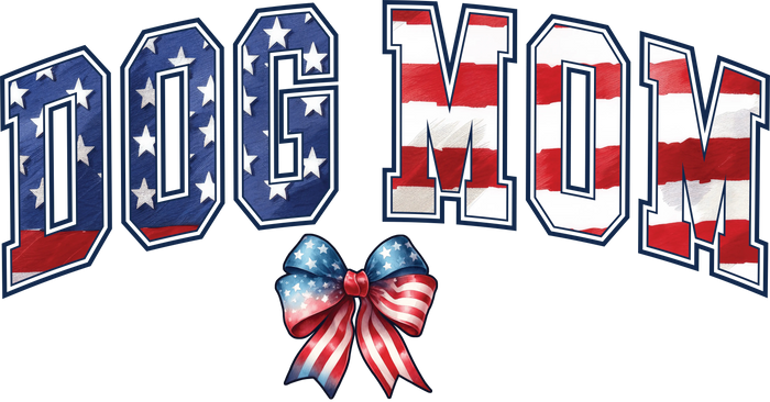 American Dog Mom Design DTF  2 pressed on a garment