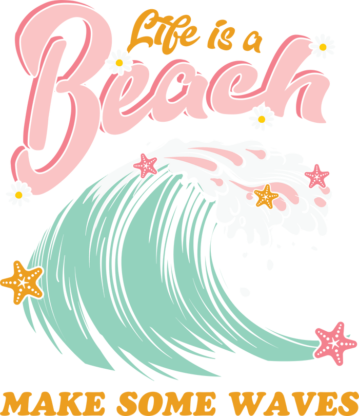 Life Is a Beach Design pressed on a garment