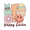 Happy Easter Smiley Design - DTF Ready To Press