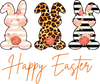 Happy Easter Bunny Leopard Design - DTF Ready To Press