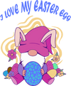 I Love My Easter Egg Gnome Design - DTF Ready To Press