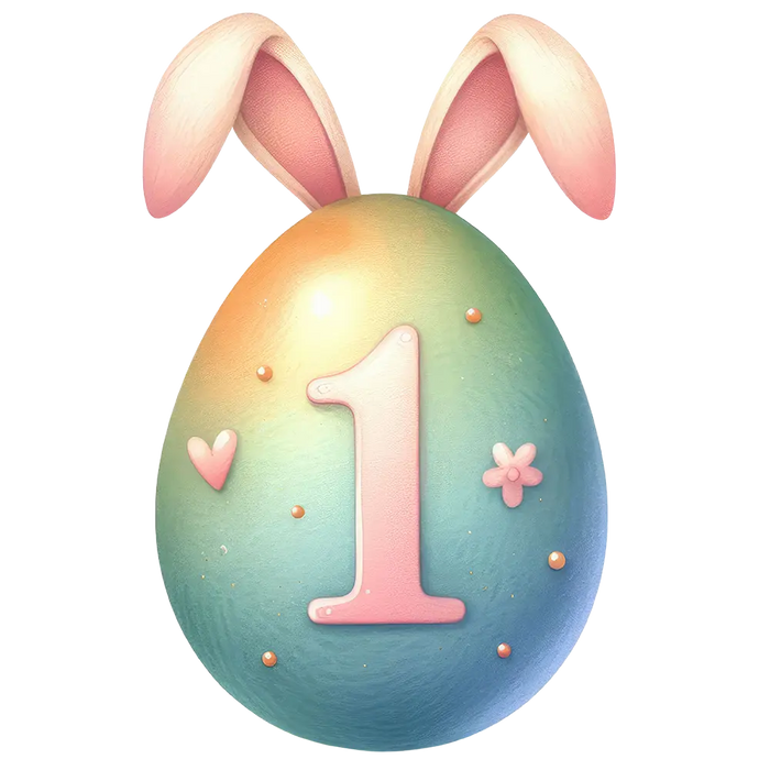 Easter Bunny Number 1 Design pressed on a garment