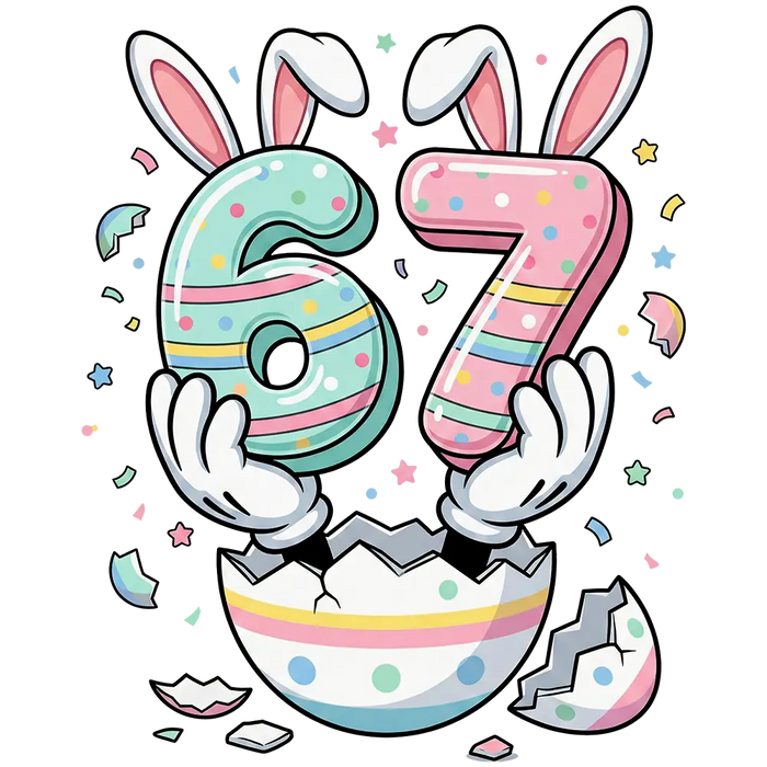 Easter 67 Lucky Design pressed on a garment