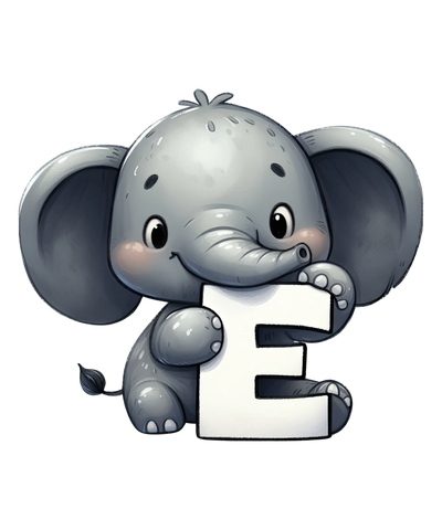 Animal Alphabet E Elephant Design - DTF Ready To Press - DTF Dallas 