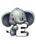 Animal Alphabet E Elephant Design - DTF Ready To Press