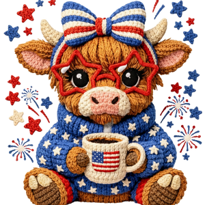 Faux Patriotic Cow 250 Years of Freedom Design - DTF Ready To Press