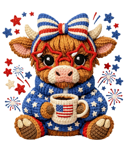 Faux Patriotic Cow 250 Years of Freedom Design - DTF Ready To Press