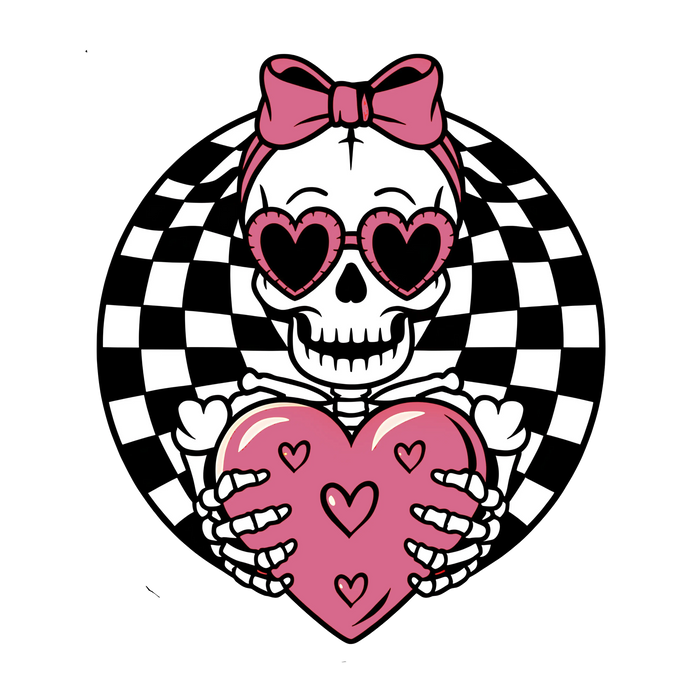 Valentine's Day Skeleton pressed on a garment